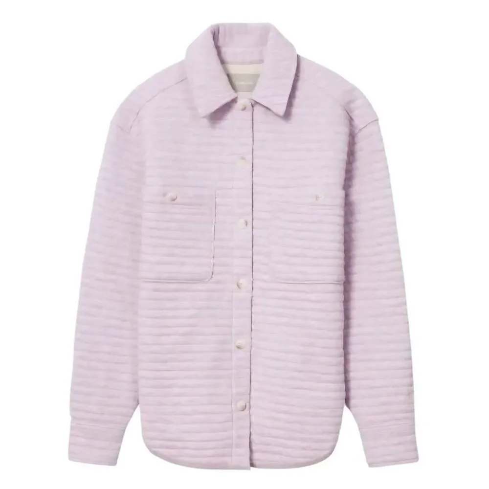Everlane Jacket Women's Small Purple Organic Cotton Quilted Button Down Shirt